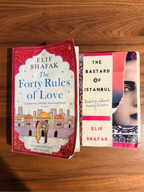Elif Shafak 2 Paperback Books  - The 40 rules of love and The bastard of Istanbu